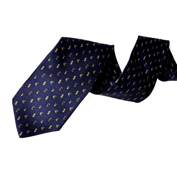 FRANGI Necktie Italy 100% Navy Silk MONEY - Picture 2 of 7